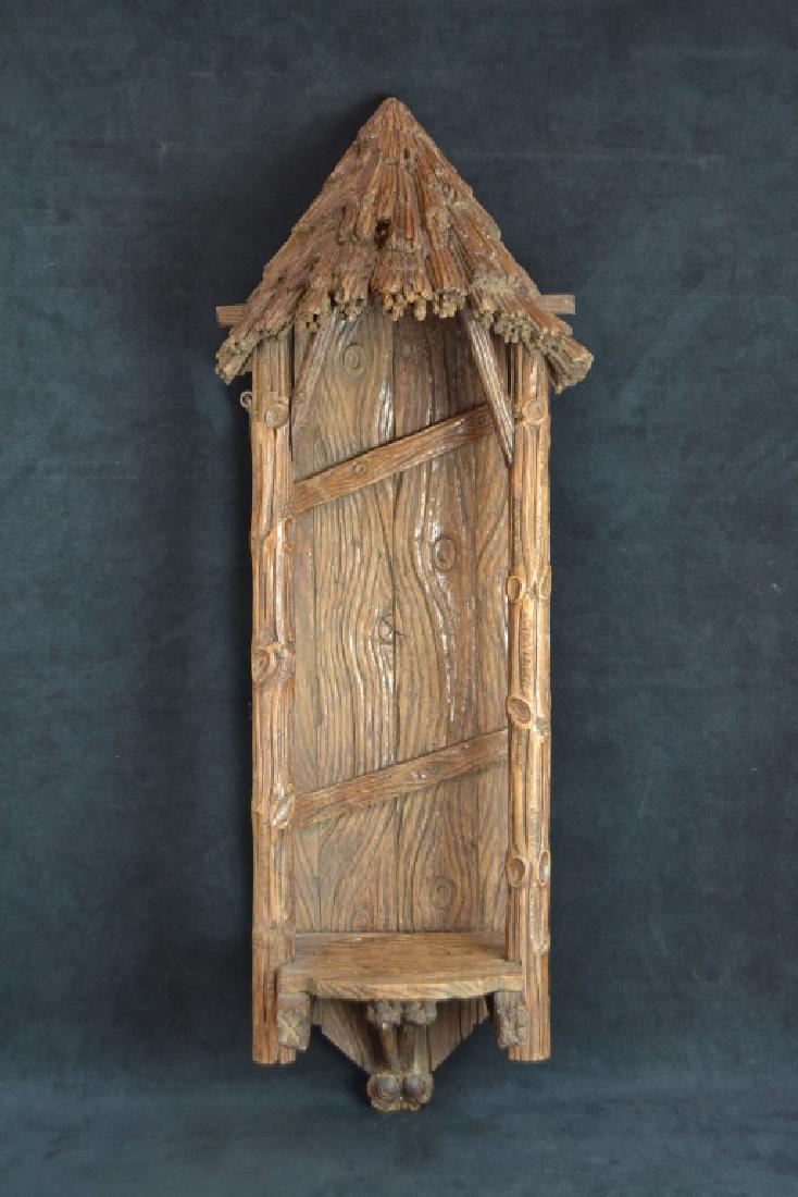 ANTIQUE CARVED WOOD BLACK FOREST WALL SHELF (1 of 4)