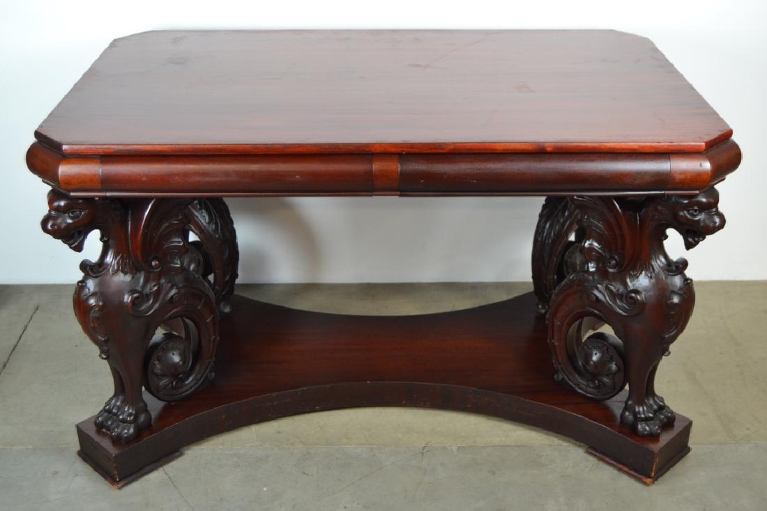 R.J. HORNER STYLE WINGED GRIFFIN LIBRARY TABLE (1 of 6)