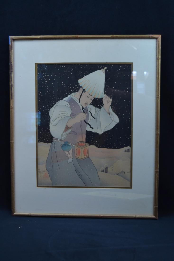 PAUL JACOULET "NUIT DE NEIGE: COREE" WOODBLOCK (1 of 2)