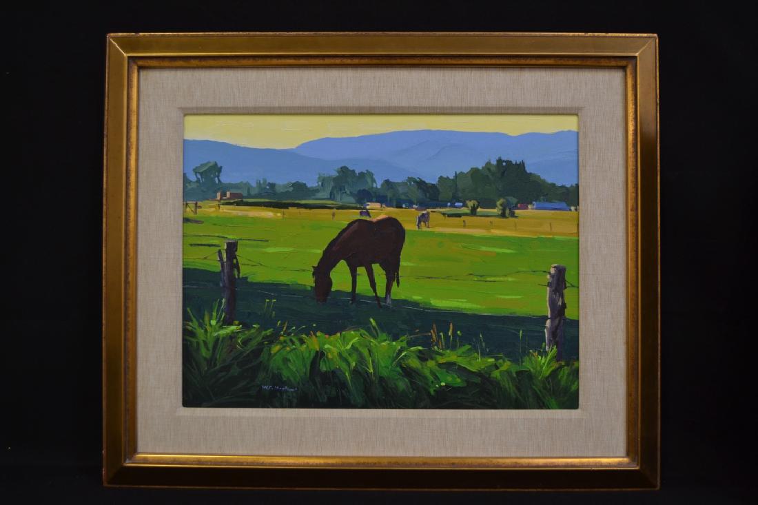 WILLIAM CATHER HOOK ACRYLIC "RIO GRANDE PASTURE": PAINTING IS 18" X 24"--SIGNED LOWER LEFT--TITLED ON VERSO