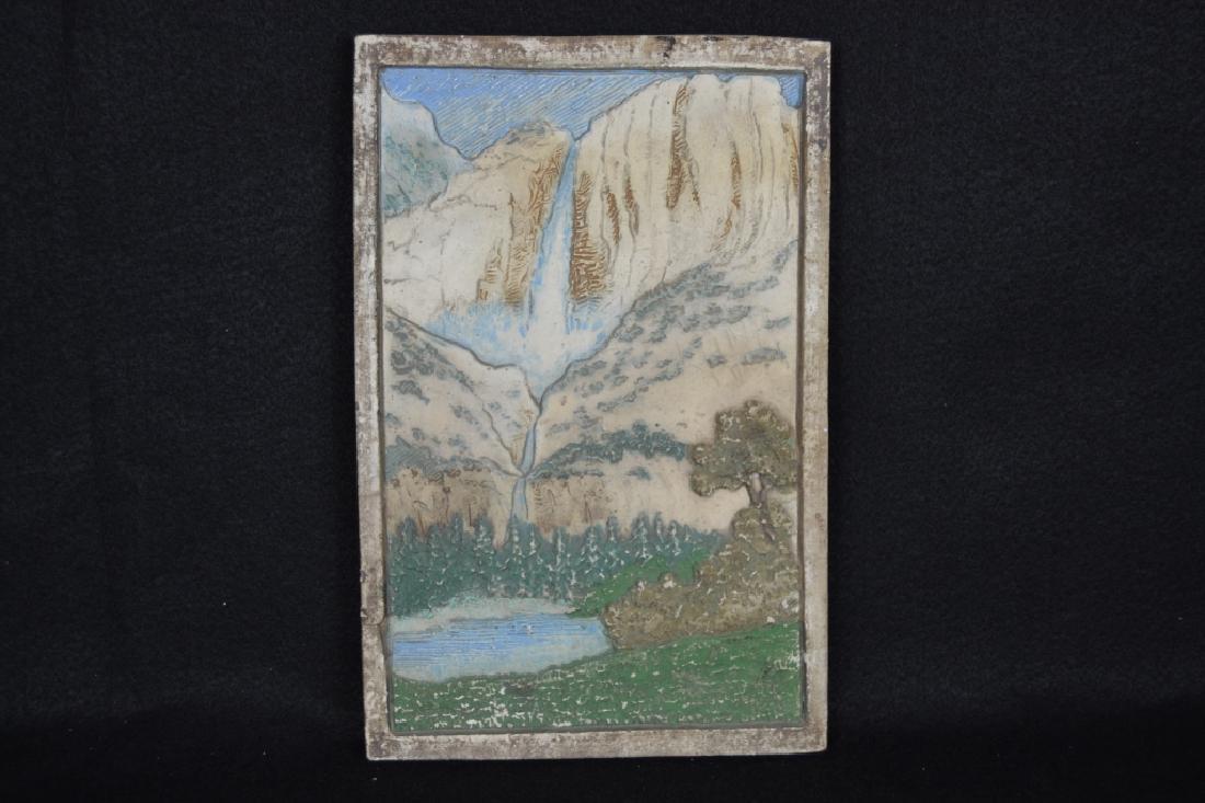 CLAYCRAFT YOSEMITE TILE: 12" TALL X 8" WIDE--HAS SMALL HAIRLINE (SEE PICTURES)