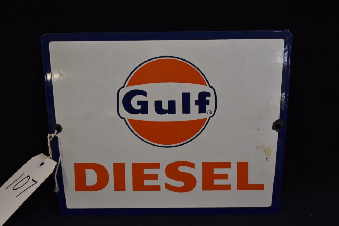 GULF DIESEL PUMP PLATE SSP SIGN (1 of 2)