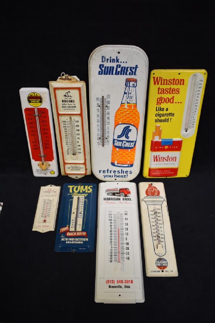 8 SUNKIST, SHELL OIL, WINSTON, TUMS THERMOMETERS (1 of 2)