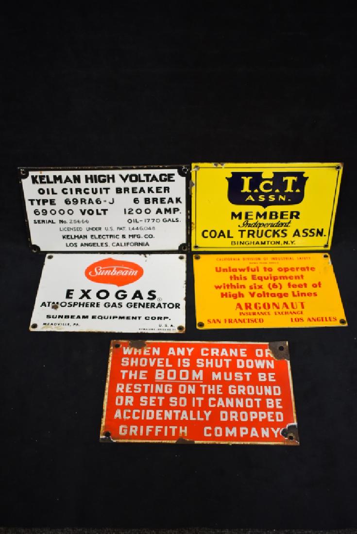 5 ASSORTED SIGNS, ARGONAUT, SUNBEAM SSP SIGNS (1 of 2)