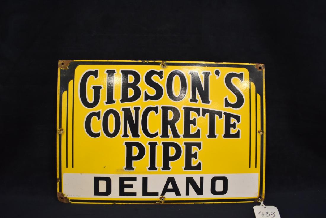 GIBSON CONCRETE PIPE DELANO CALIFORNIA DSP SIGN: DELANO CALIFORNIA--15" X 22'