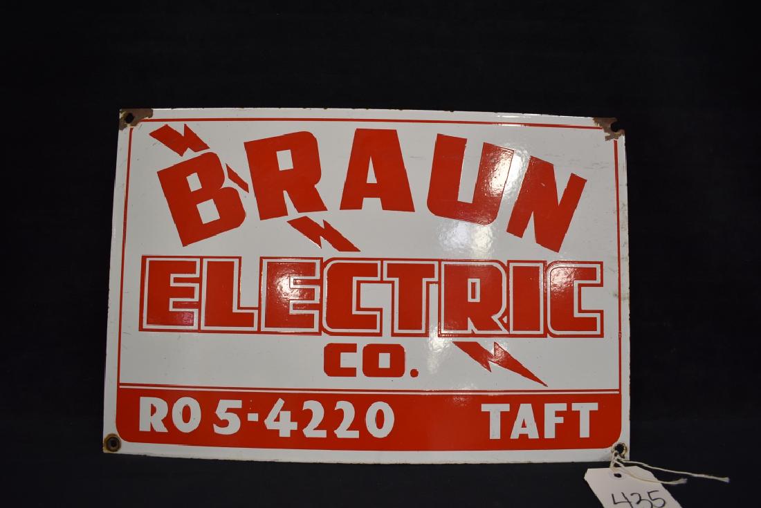 BRAUN ELECTRIC CO TAFT CALIFORNIA SSP SIGN (1 of 2)
