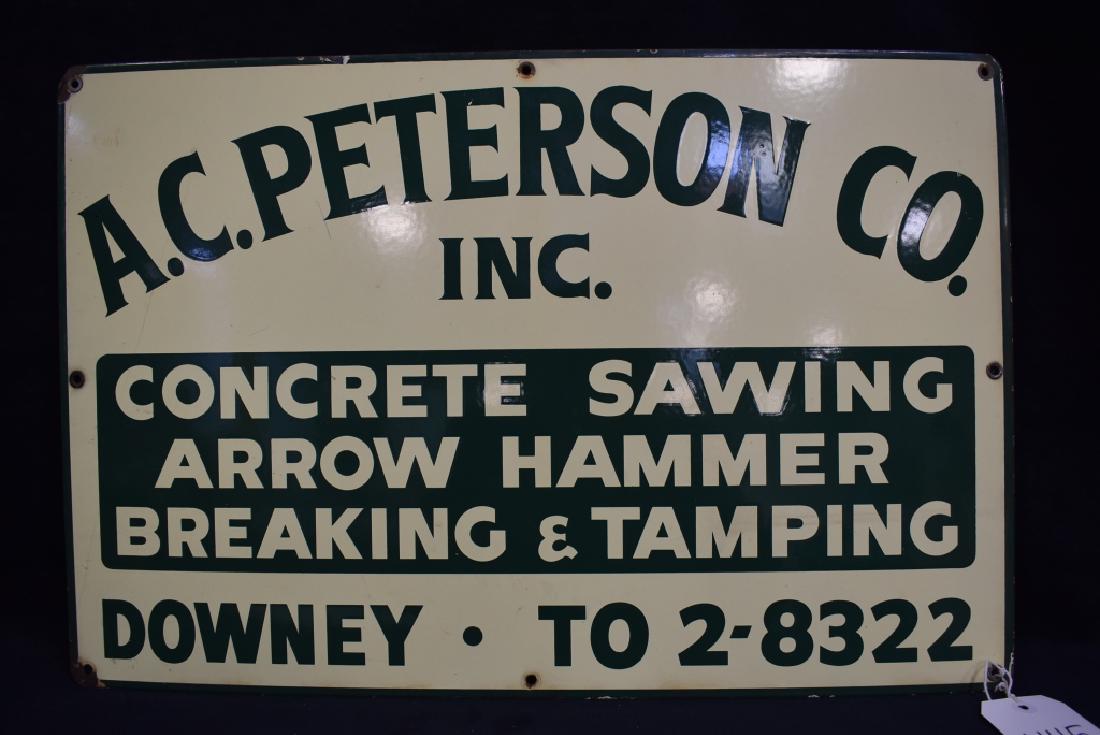 A.C. PETERSON CO DOWNEY CALIFORNIA SSP SIGN: 16" X 24"
