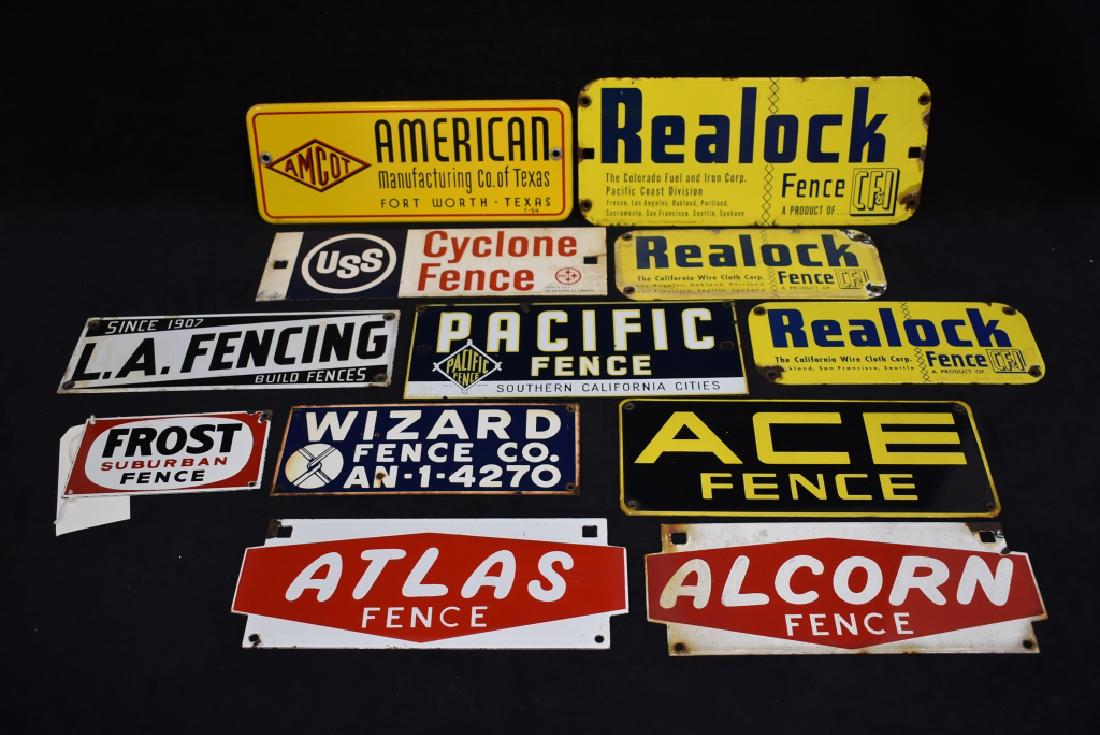 12 ASSORTED FENCE CO SSP SIGNS (1 of 2)