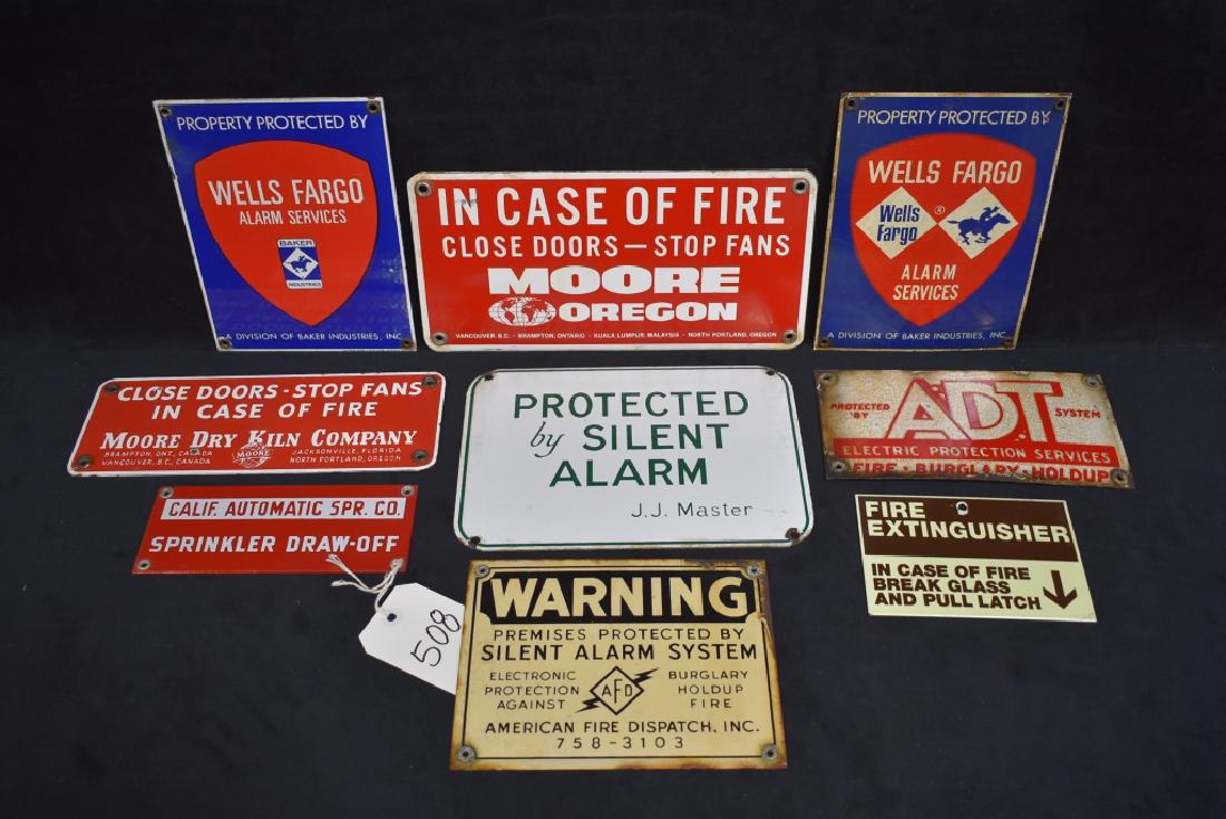 9 ASSORTED ALARM COMPANY SIGNS SSP SIGNS (1 of 2)
