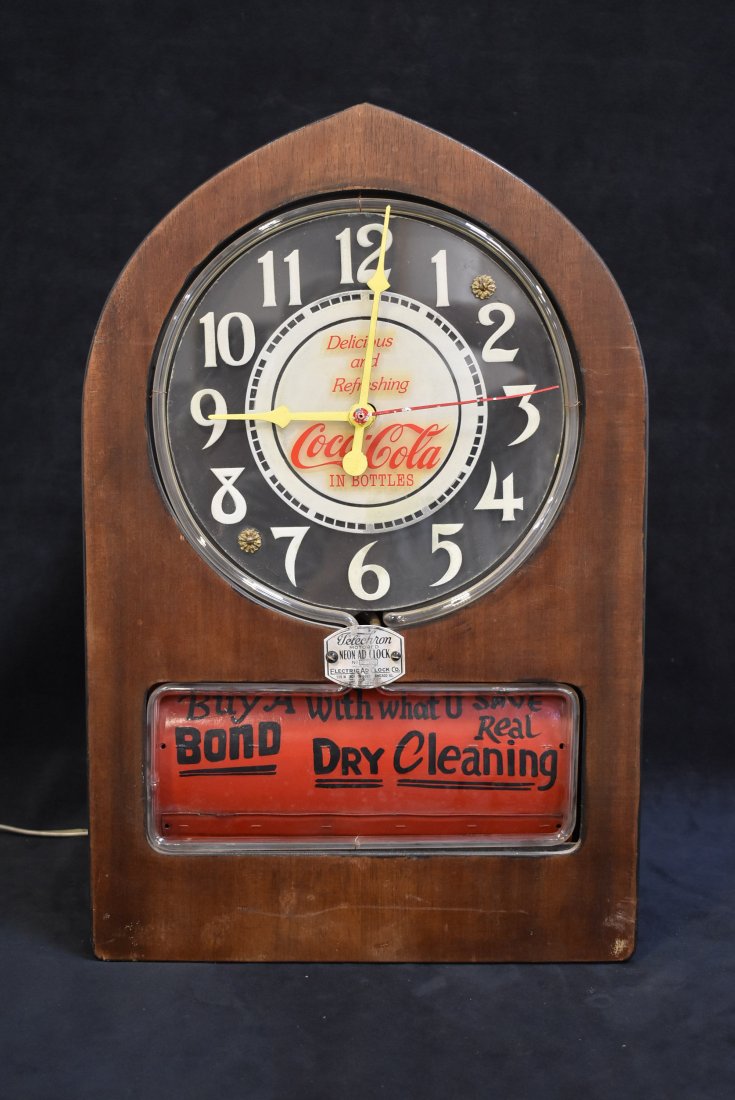 TELECHRON MOTORED COCA COLA NEON AD CLOCK (1 of 4)