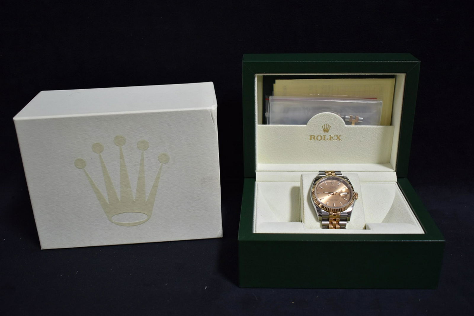 MAN'S ROLEX 2 TONE OYSTER PERPETUAL WATCH WITH BOX (1 of 7)