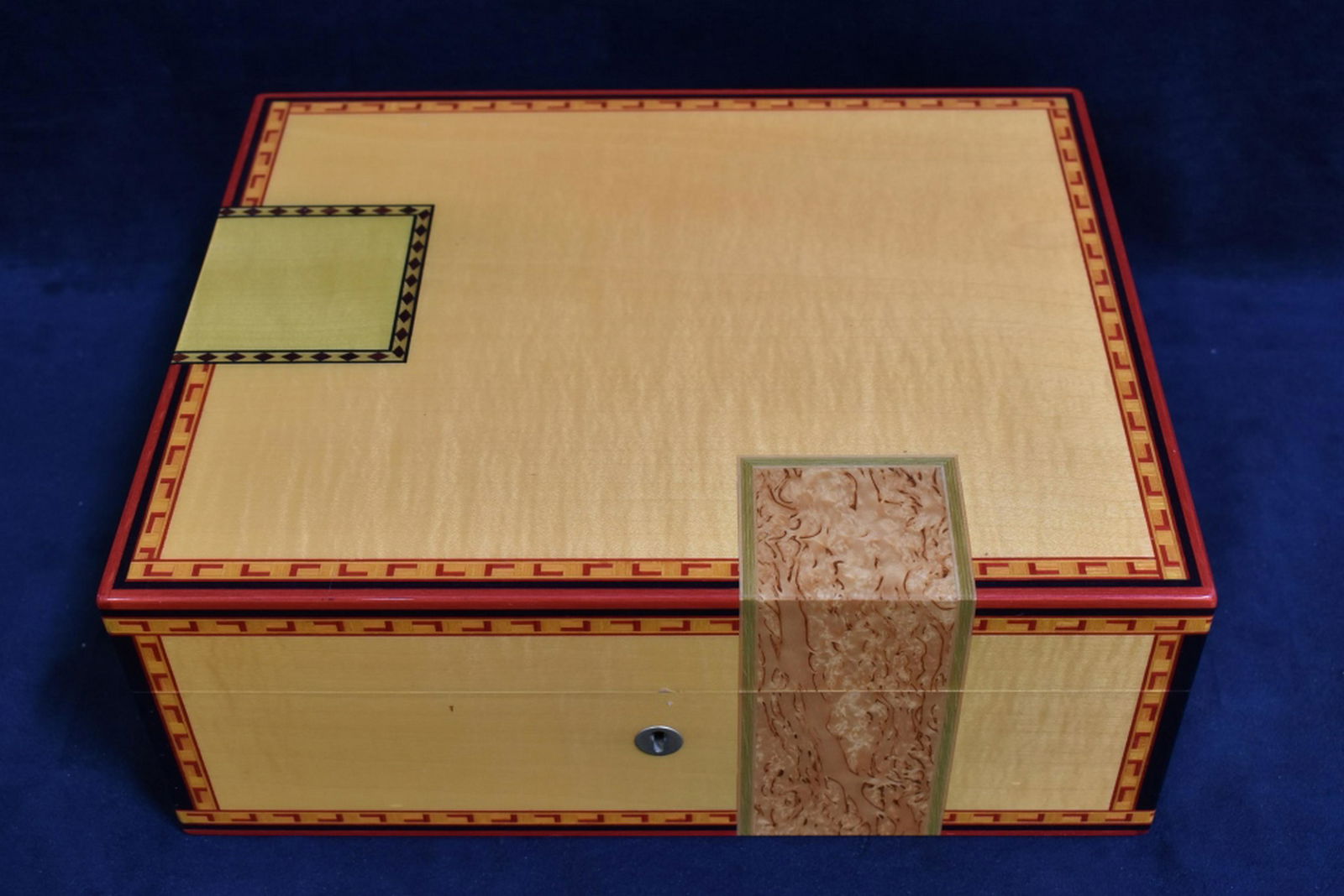 ELIE BLEU INLAID WOODEN HUMIDOR BOX (1 of 3)