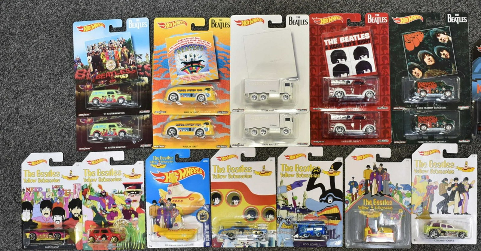 LOT OF 17 BEATLES HOT WHEELS: LOT OF BEATLES HOT WHEELS