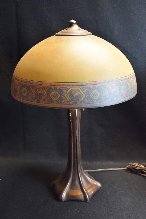 SIGNED HANDEL REVERSE PAINTED TABLE LAMP (1 of 6)