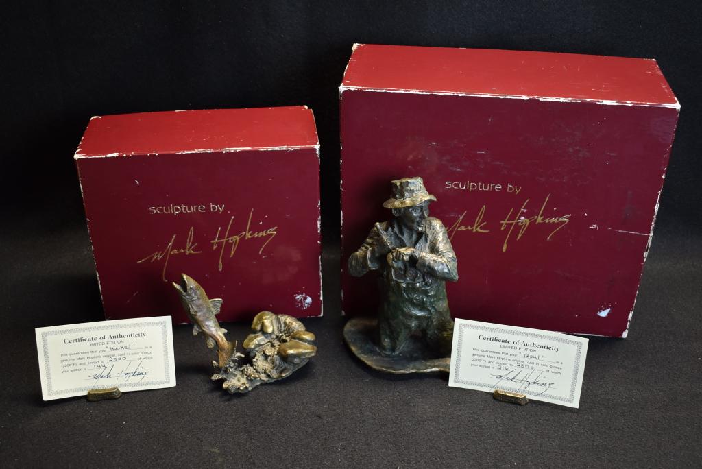 2 MARK HOPKINS FISHING THEMED BRONZES (1 of 8)