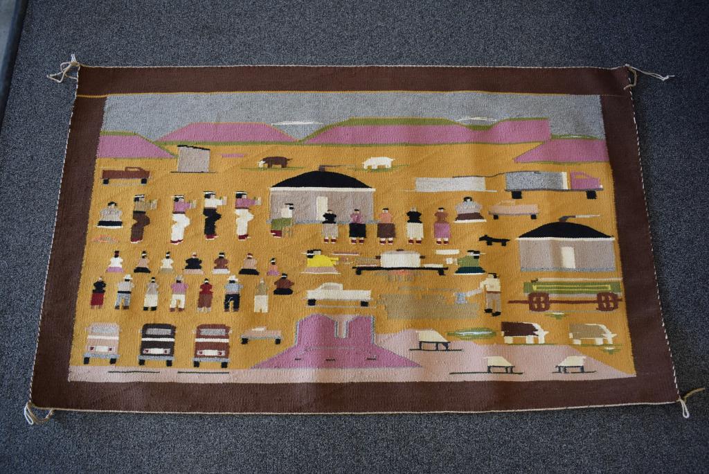JUANITA TSOSIE NAVAJO PICTORIAL RUG OR WEAVING (1 of 2)