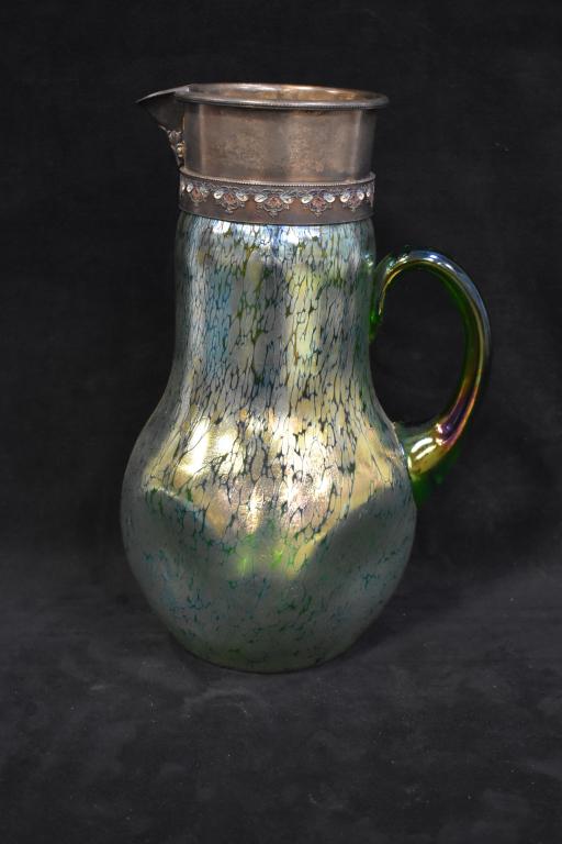 UNSIGNED LOETZ PITCHER W/ METAL TOP (1 of 4)