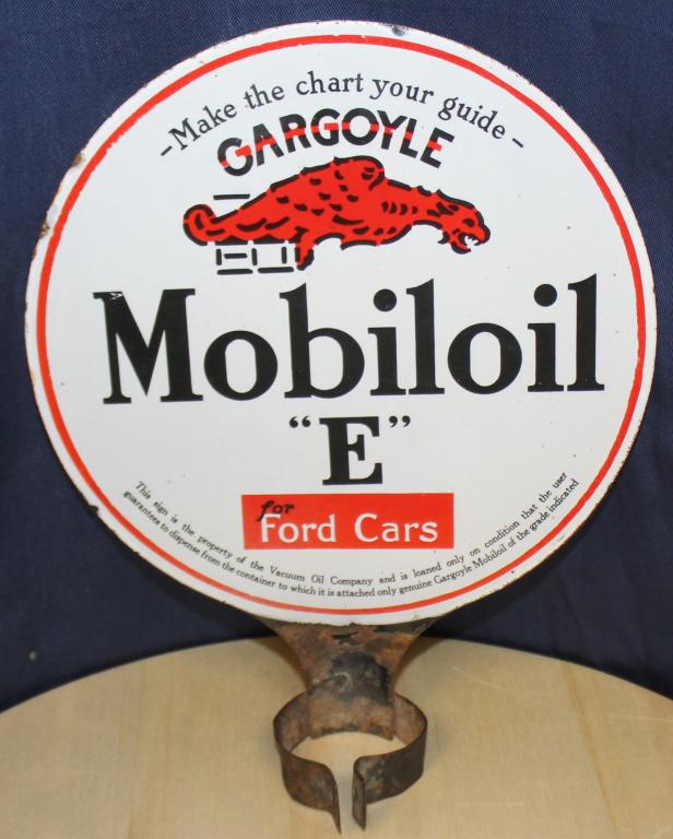 Mobil oil gargoyle â€œEâ€ For Ford cars sign (1 of 6)