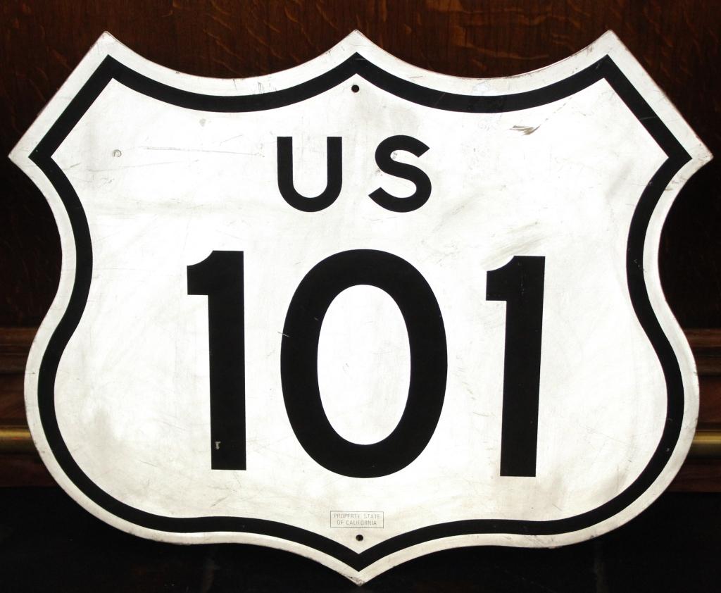 Property state of California US 101 Road sign (1 of 6)