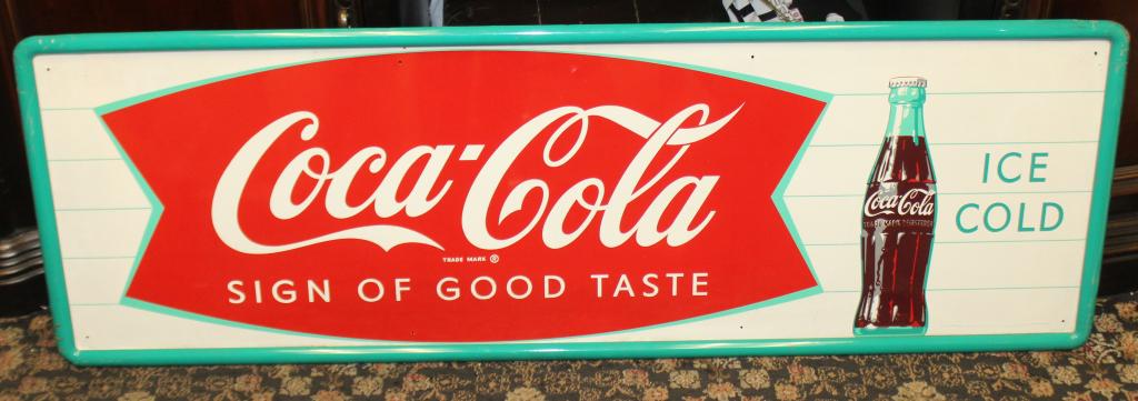 Coca-Cola fish tail logo sign of good Taste metal (1 of 6)
