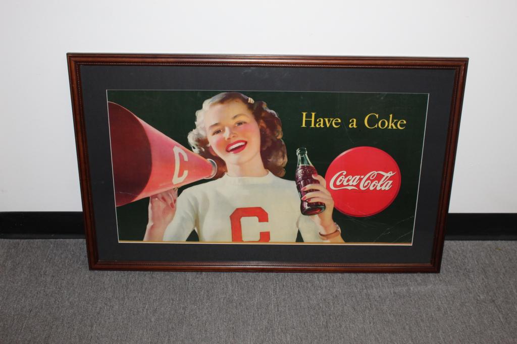 1946 Coca-Cola cheerleader cardboard advertising (1 of 6)
