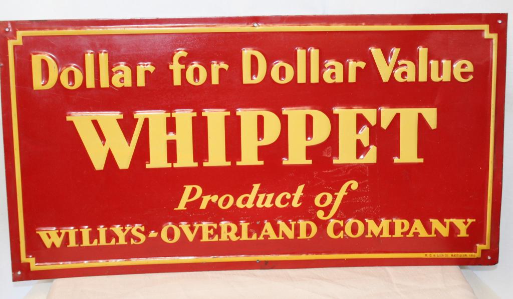 Whippet Willys Overland Embossed metal sign (1 of 6)