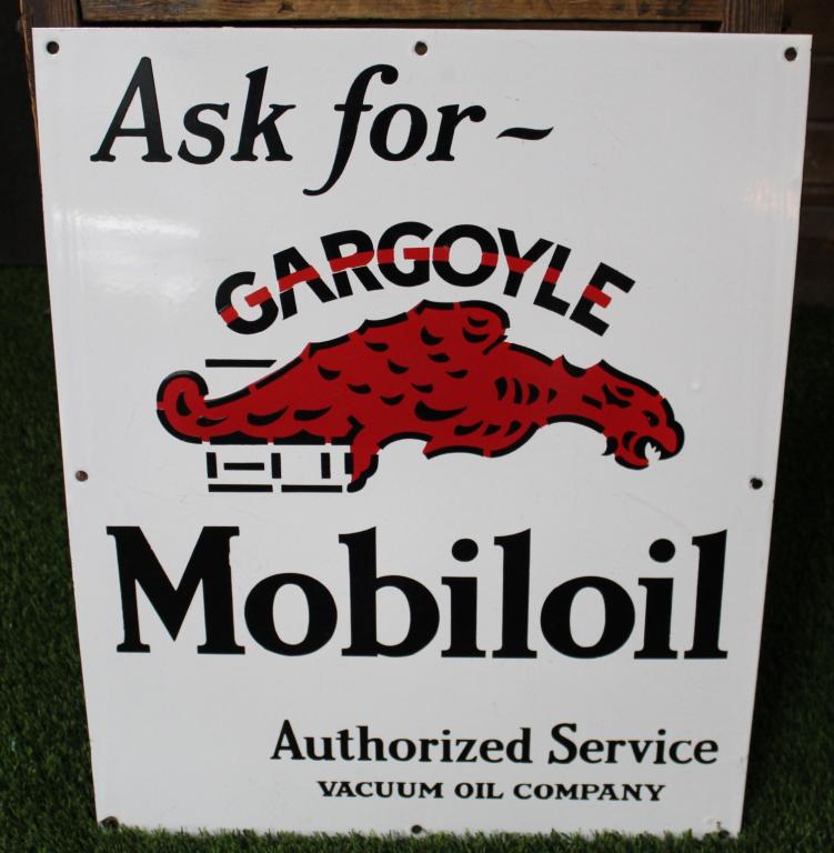 Ask for gargoyle mobile oil porcelain sign (1 of 5)