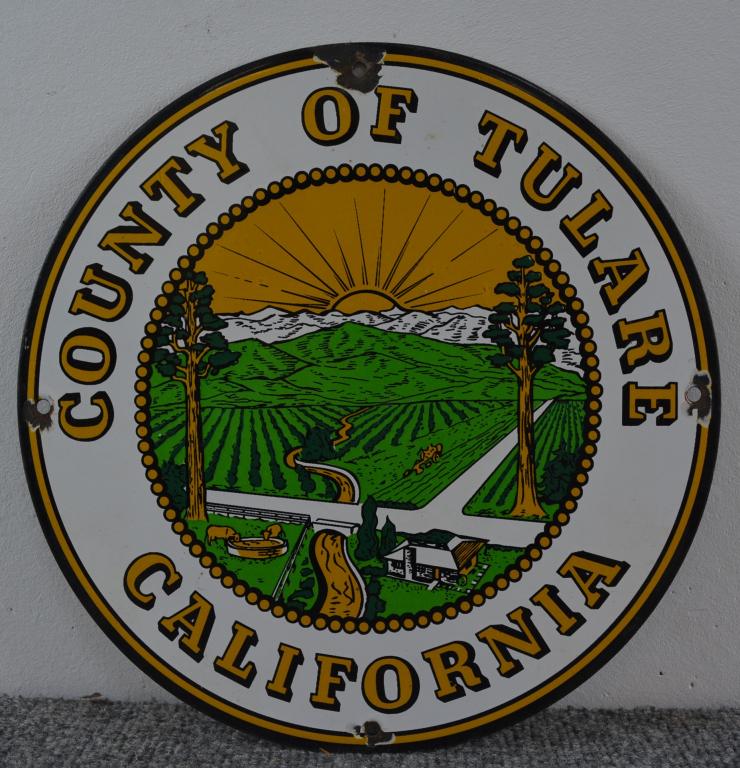 County of Tulare Califonia Porcelain Sign (TAC) (1 of 2)