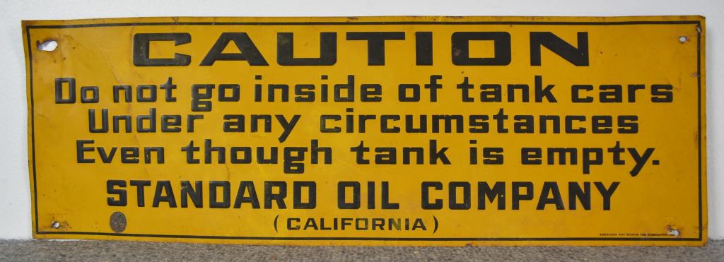 Standard Oil of California "Caution" Sign (TAC) (1 of 2)