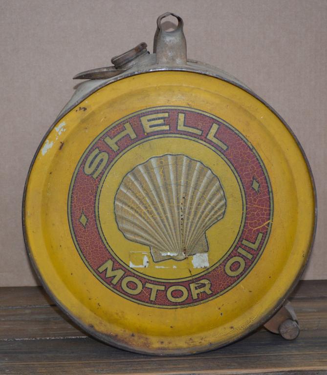 Shell Motor Oil w/Roxanne logo Rocker Can (1 of 4)
