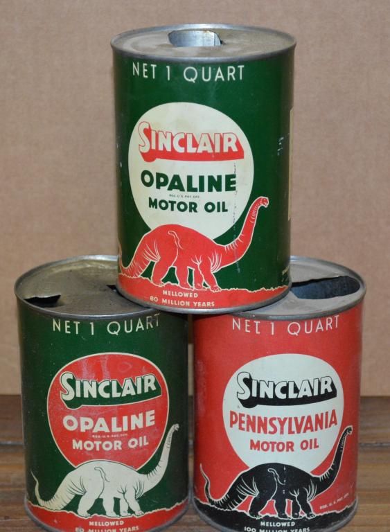 3-Sinclair Motor Oil Quart Cans (1 of 4)