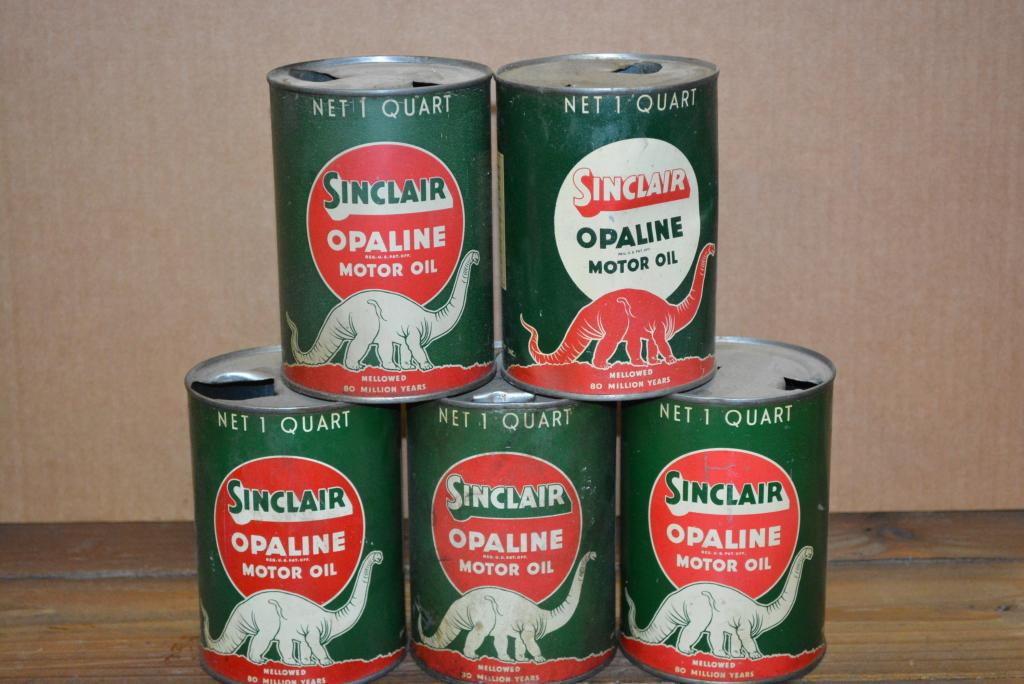 5-Sinclair Motor Oil Quart Cans (1 of 1)