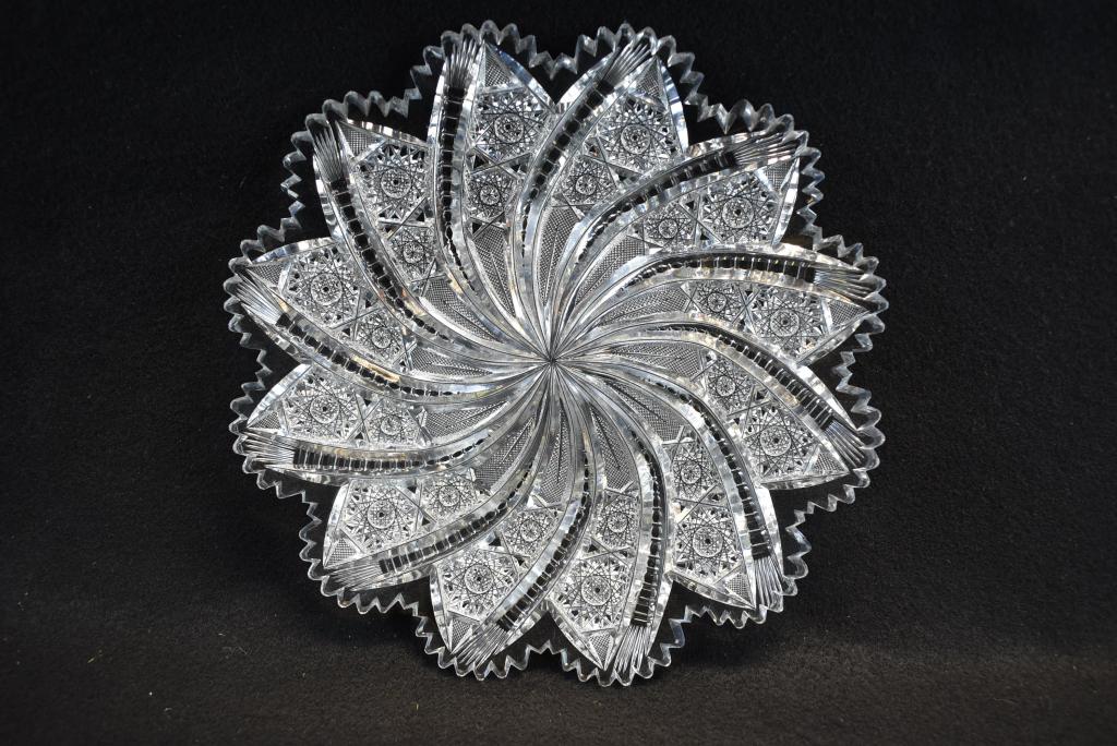 UNUSUAL AMERICAN BRILLIANT CUT GLASS TRAY (1 of 1)