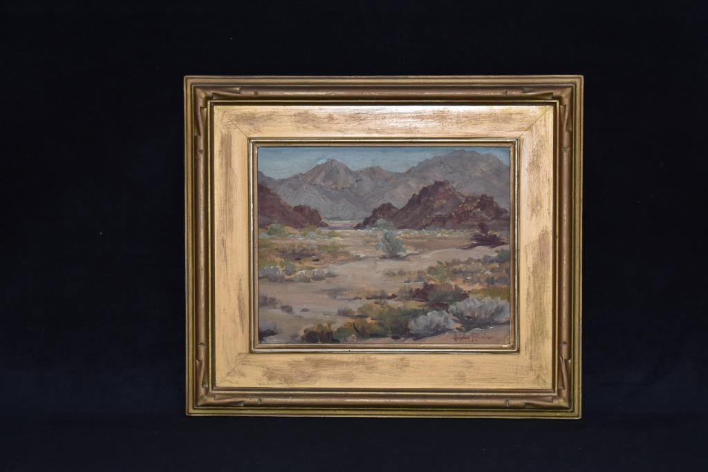 ORPHA MAE KLINKER DESERT LANDSCAPE OIL ON BOARD (1 of 3)