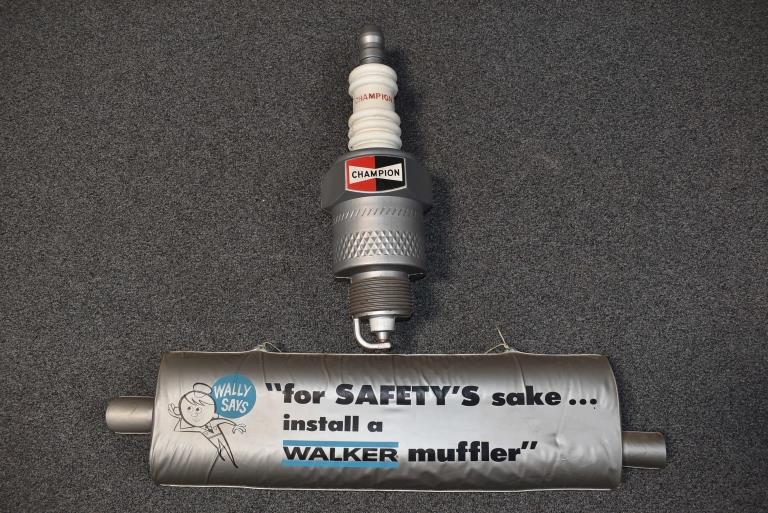 2 STORE DISPLAYS WALKER MUFFLER & CHAMPION PLUGS (1 of 2)