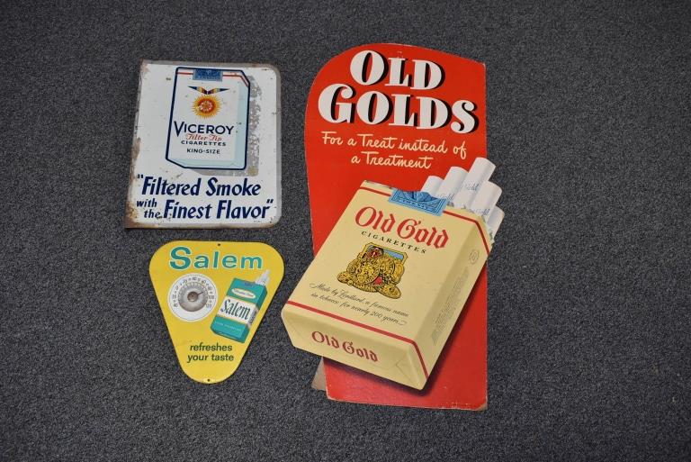 3 VINTAGE CIGARETTE SIGNS (1 of 2)
