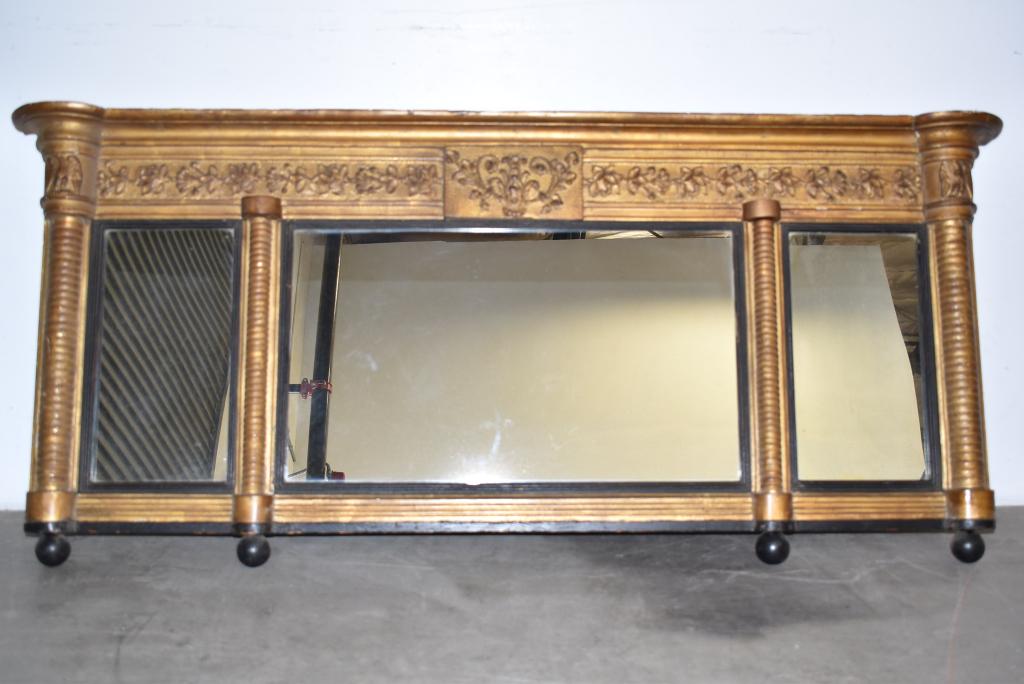 19TH CENTURY EMPIRE TRIPTECH WALL MIRROR (1 of 2)