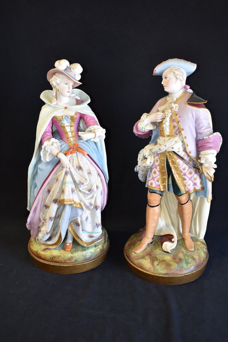 PAIR LARGE BISQUE STATUES (1 of 1)