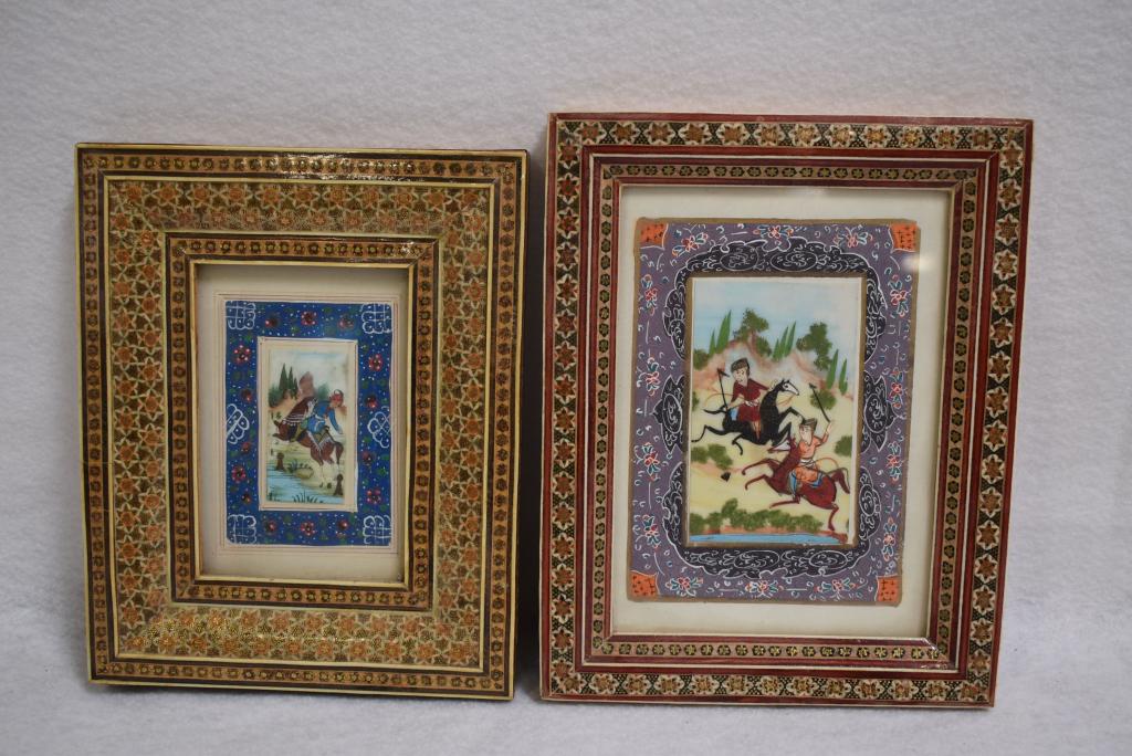 PR. MINIATURE CHINESE PAINTINGS IN INLAID FRAMES (1 of 4)