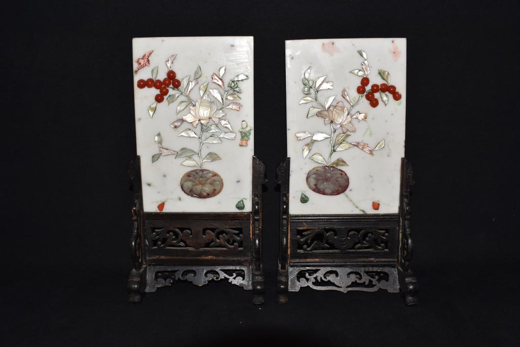 PR. WHITE JADE CHINESE TABLE SCREENS (1 of 5)