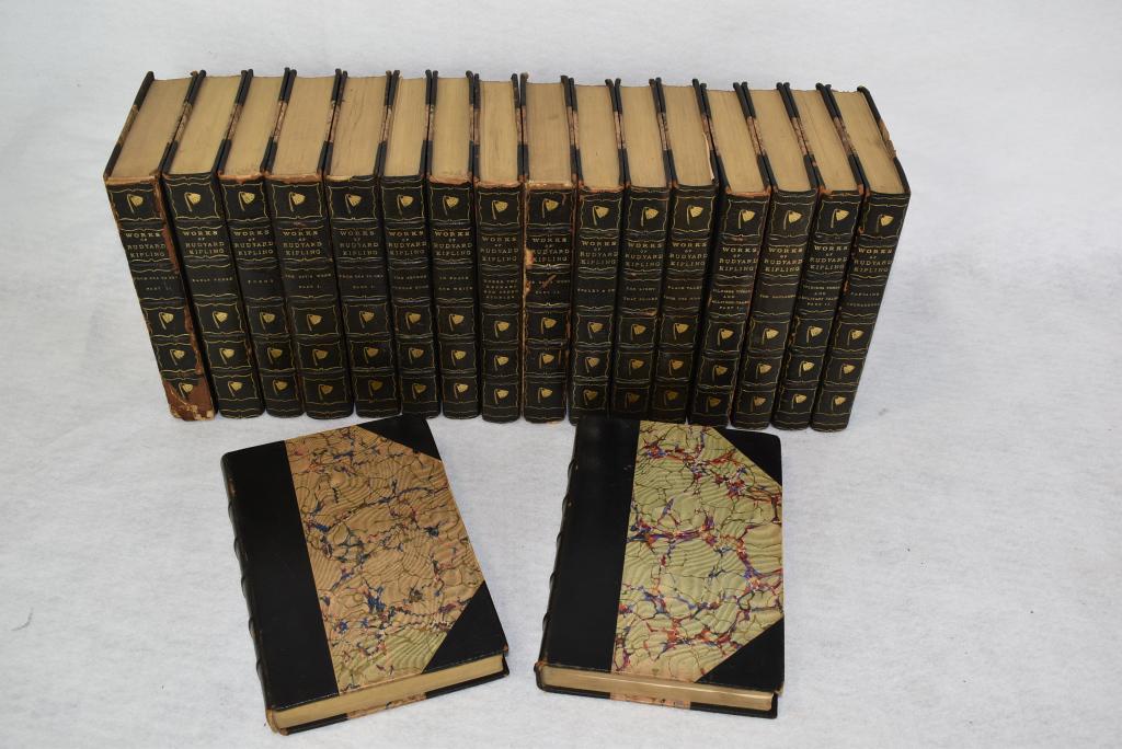 18 LEATHER BOUND RUDYARD KIPLING BOOKS VERSED (1 of 3)