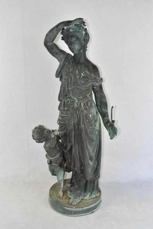 LRG. BRONZE FIGURAL GROUP SIGNED STELLA (1 of 5)