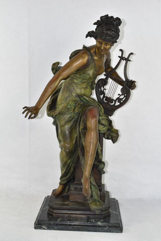 LRG. BRONZE STATUE "MELODIE" BY BELLEUSE (1 of 6)