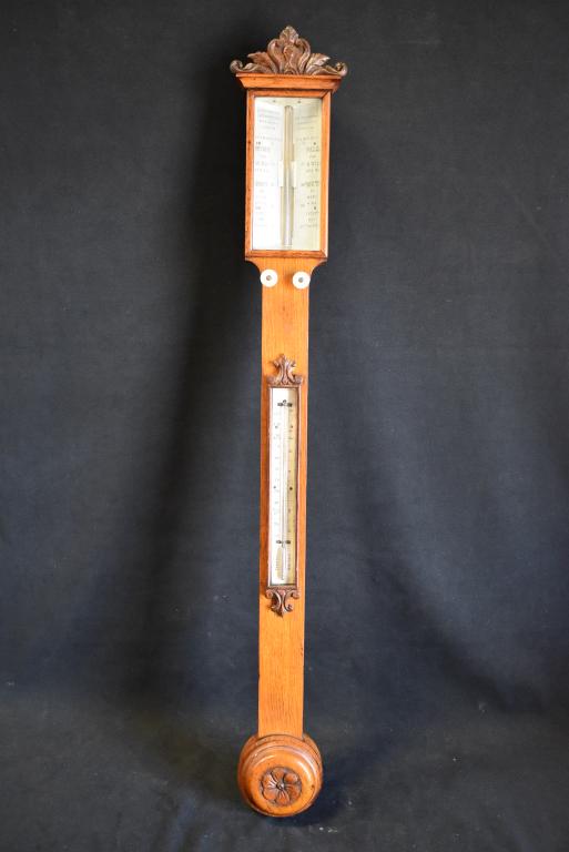 J.H STEWARD ENGLISH VICTORIAN STICK BAROMETER (1 of 4)
