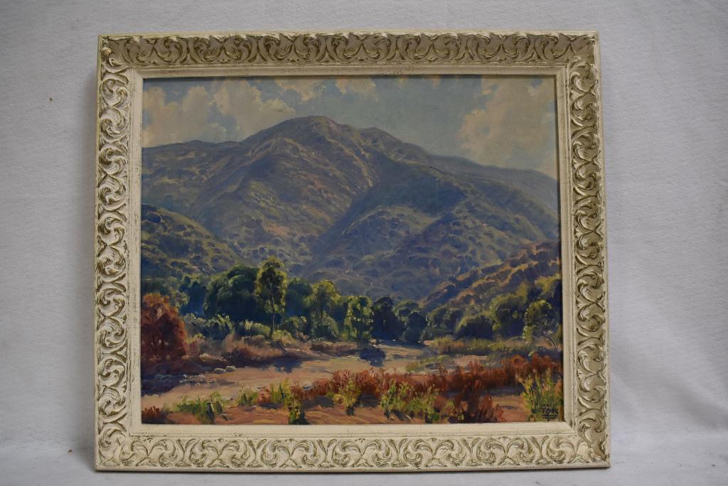 ERNEST TONK "CALIFORNIA FOOTHILLS" PAINTING: OIL ON CANVAS 20" x 24" -- SIGNED LOWER RIGHT