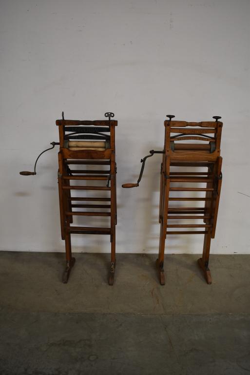 PR. ANTIQUE FOLDING BENCH CLOTHES WRINGERS (1 of 4)
