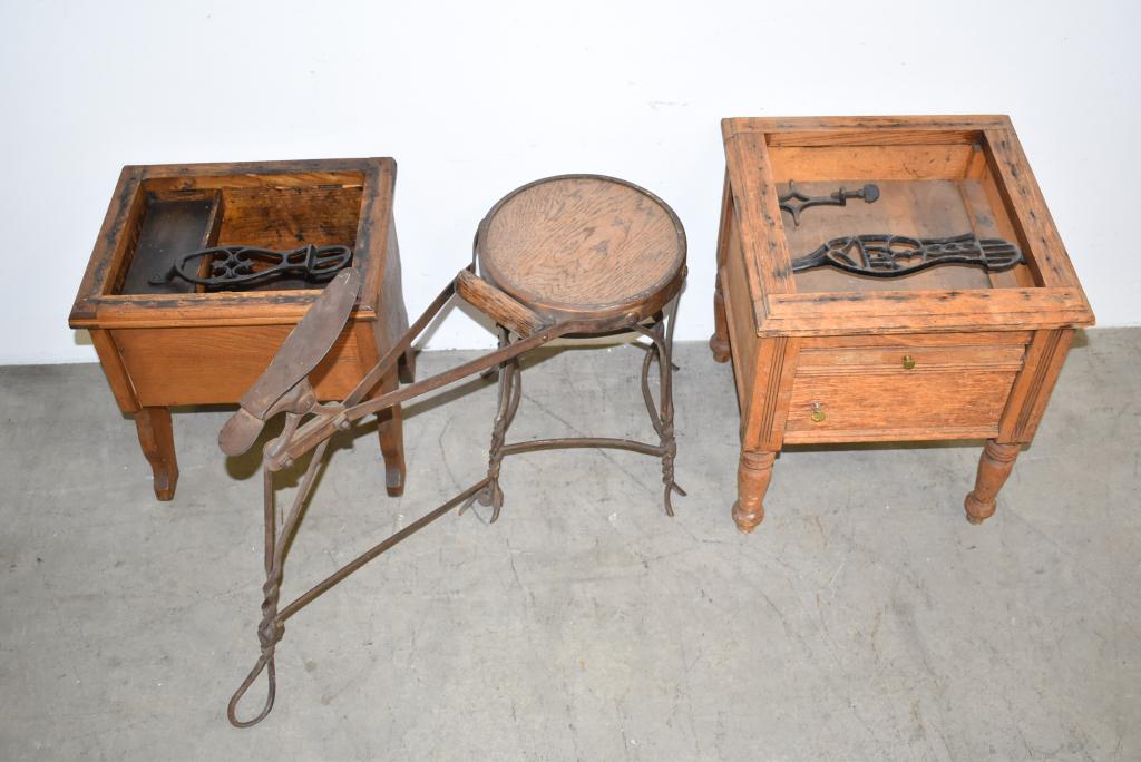 Antique shoe deals shine box stand
