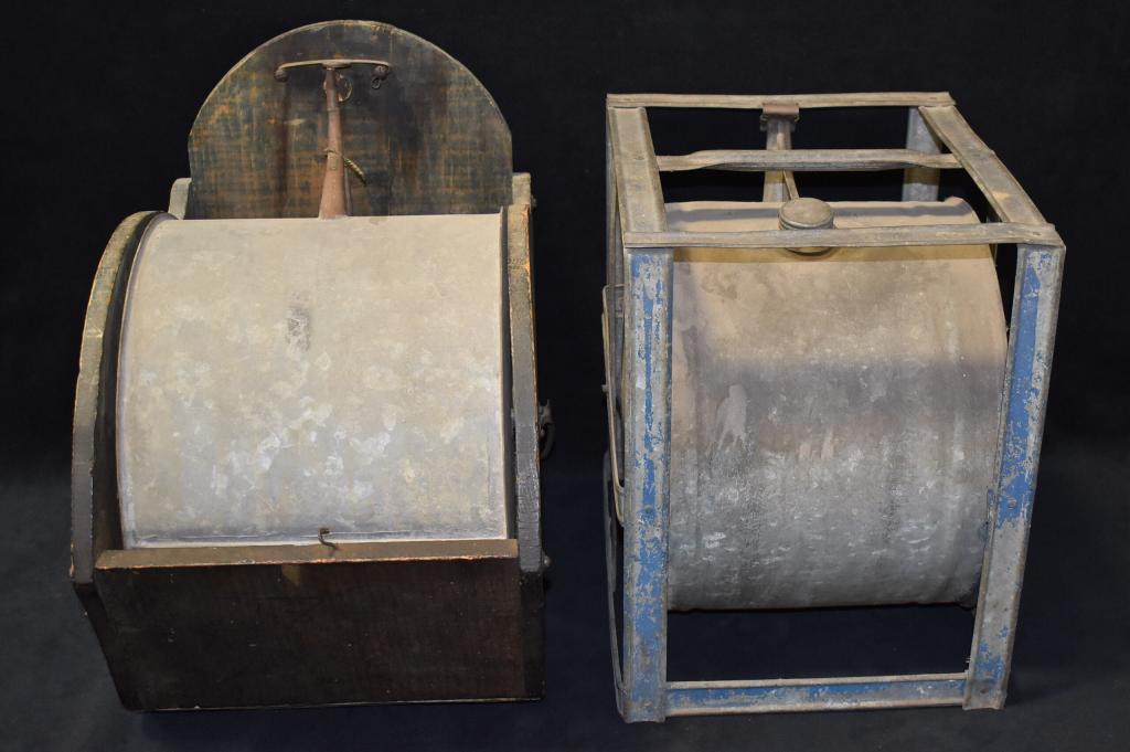 2 WOODEN FRAMED GALVANIZED ROCKING CONTAINERS (1 of 1)