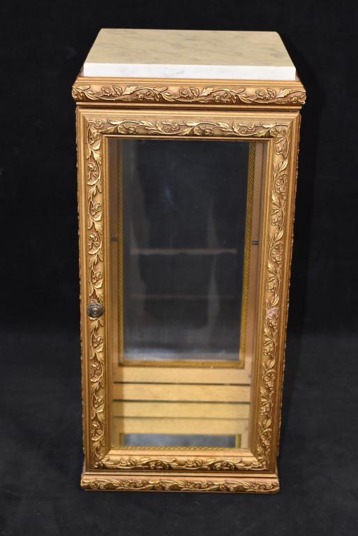 TABLE TOP MARBLE TOP DISPLAY CABINET (1 of 1)