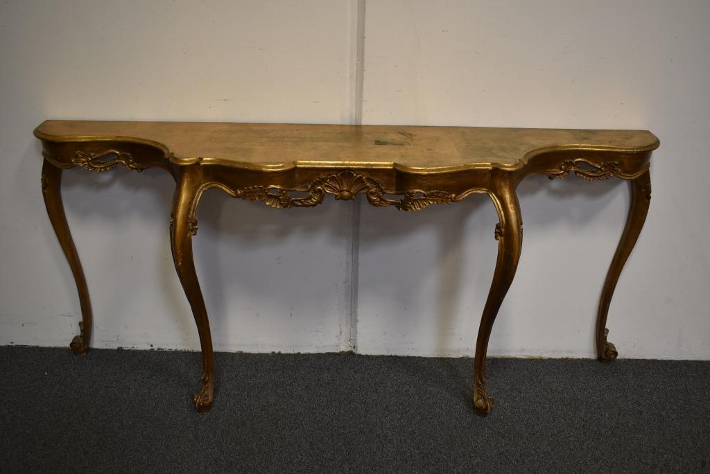 ITALIAN GOLD GILT WOOD CONSOLE TABLE (1 of 2)
